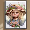 Flower Hat Girl - Crystal Rhinestone Diamond Painting