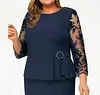 Women's Plus Size Sheath Dress Floral Crew Neck Long Sleeve Winter Fall Stylish Elegant Midi Dress Work Date Dress