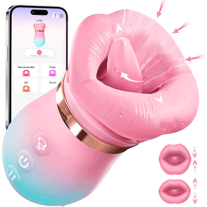 KissMaster - Tongue Vibrator 2025 Upgraded App-Controlled Big Mouth Kissing & Suction Vibrator By Rose Toy