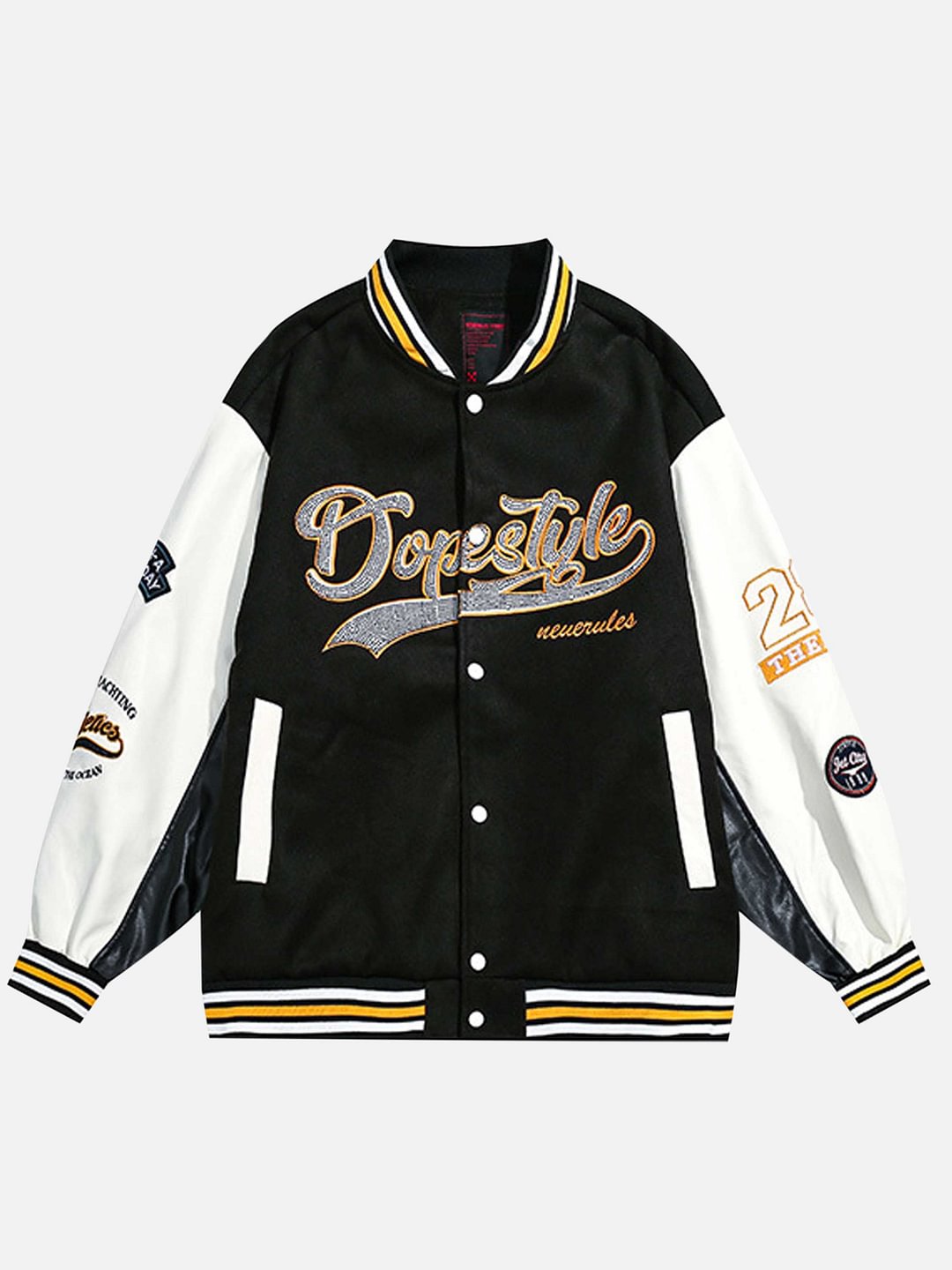 Letter Embroidered Baseball Jacket