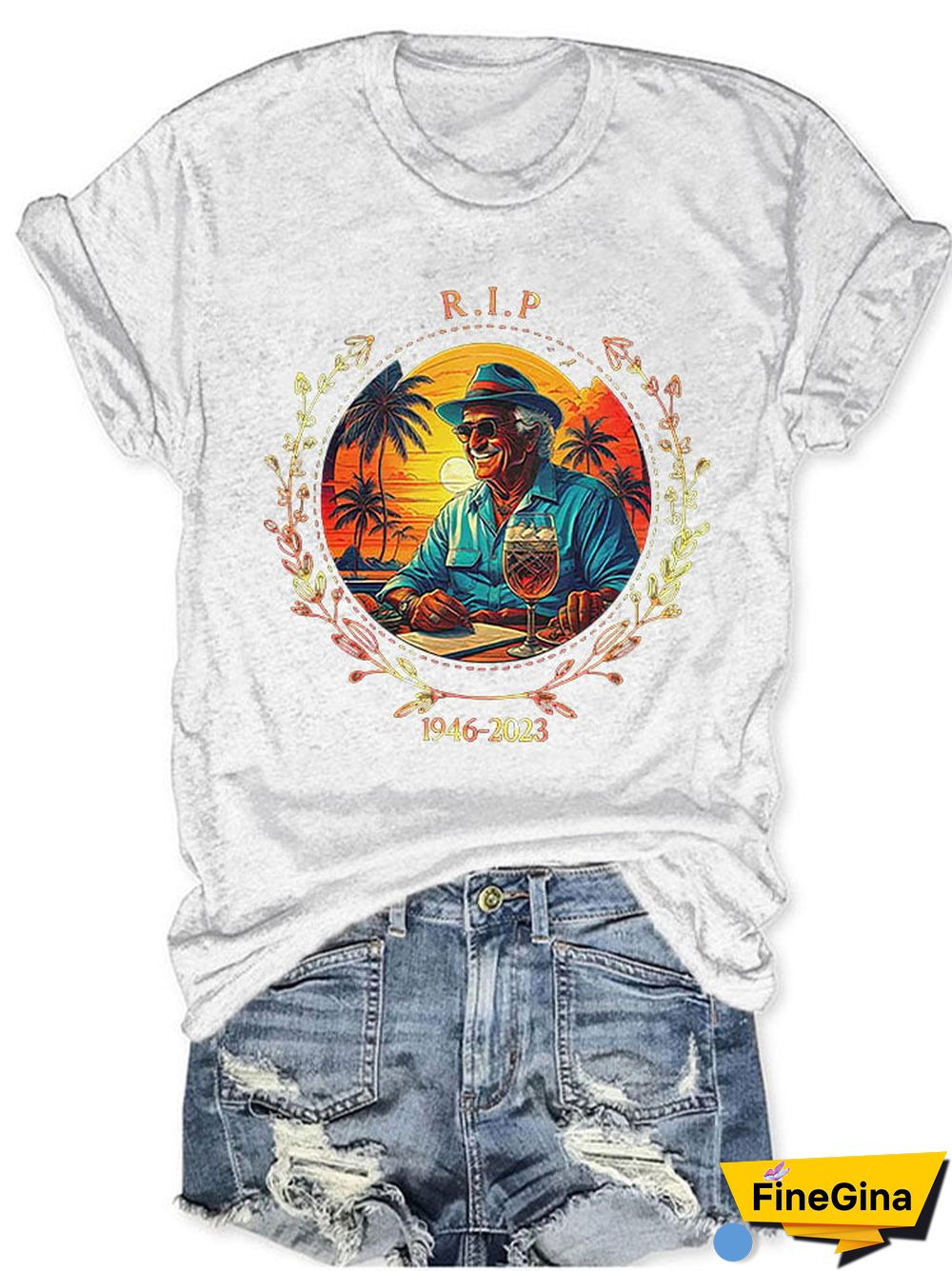 Women's Memorial RIP Jimmy 1946-2023 Print T-Shirt