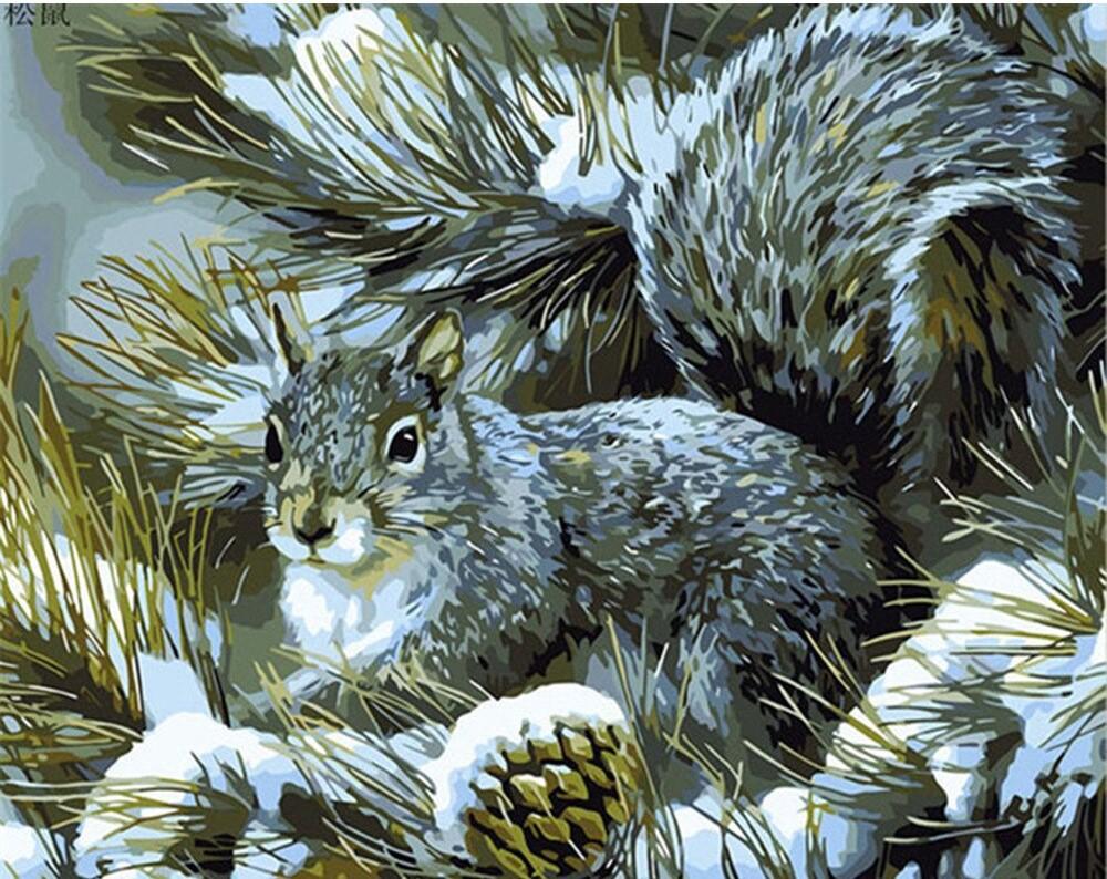 

Winter Squirrel – Paint By Numbers - 40*50CM, 501 Original