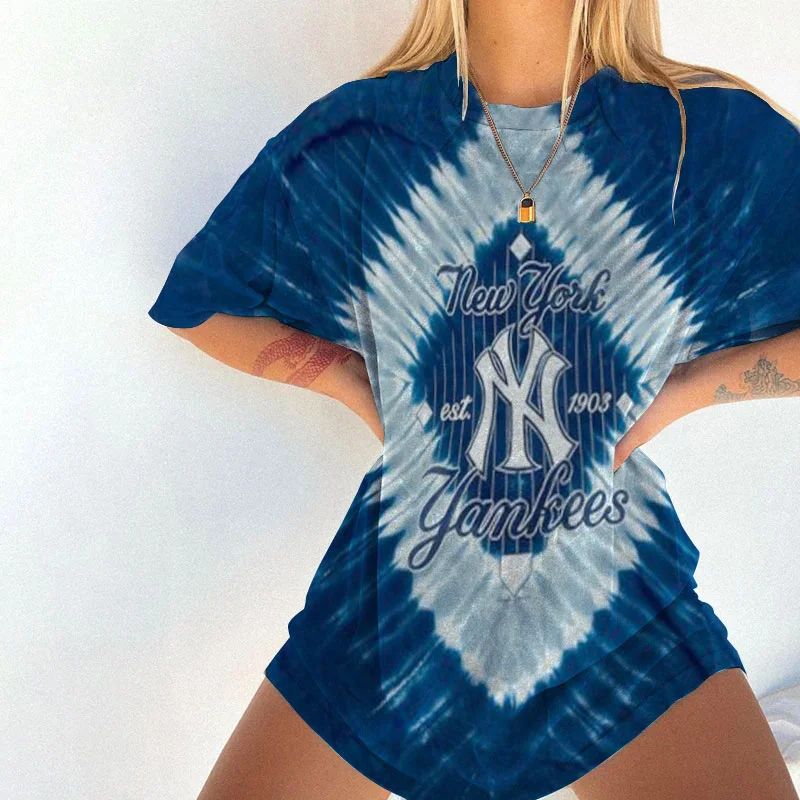 Fashion  Casual Loose Baseball New York Yankees Print  T-Shirt