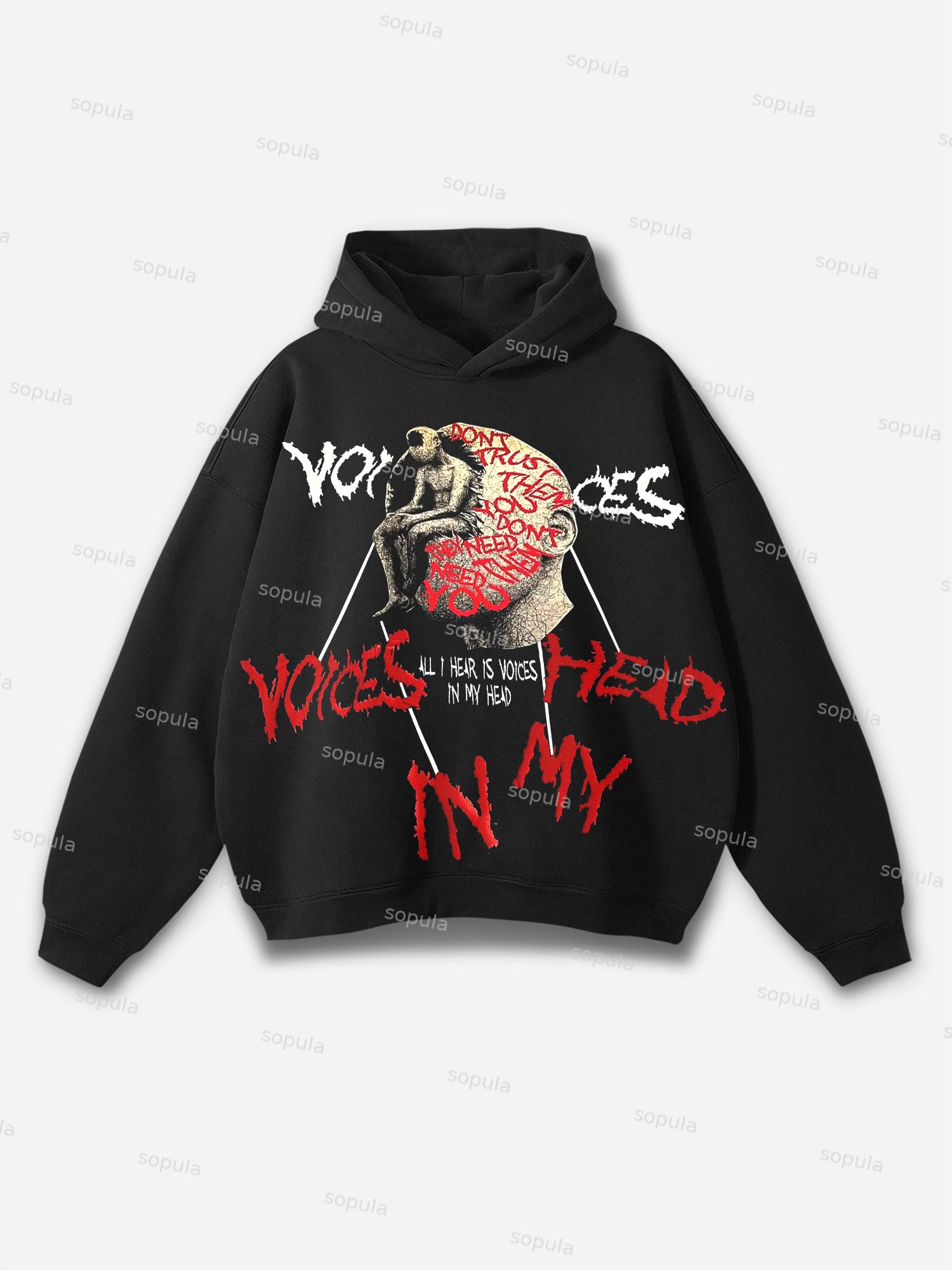 Voice In My Head Mummy Portraits Pocketless Hoodie - Sopula｜Premium Graphic Tees & Graphic Clothing