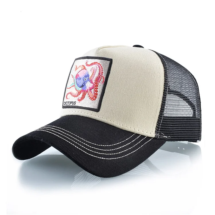 Unisex Baseball Cap With Octopus Patch For Men And Women Four Season Snapback Trucker Hats Outdoor Breathable Casual Sports Cap
