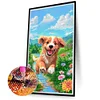 Diamond Painting-DIY Full Round Drill Dog Running on Grass(40x70cm)