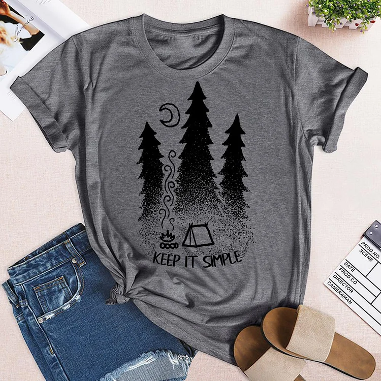 keep it simple camping Hiking T-Shirt-04477-Annaletters