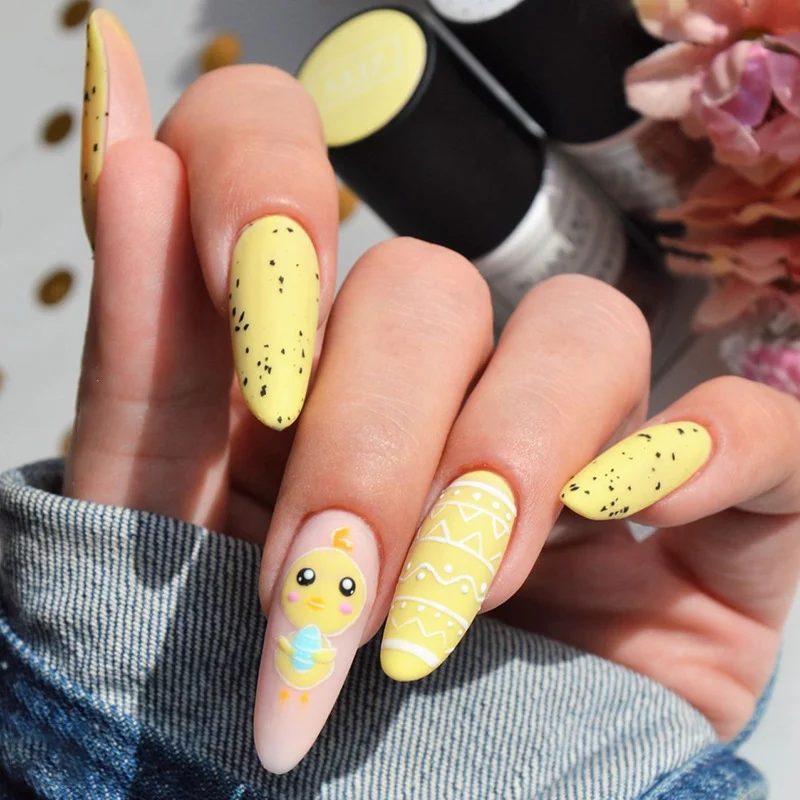 Churchf Churchf Nail Piece Easter Rabbit Nail Color Long Ballet Chicken Egg Relief Nail Piece
