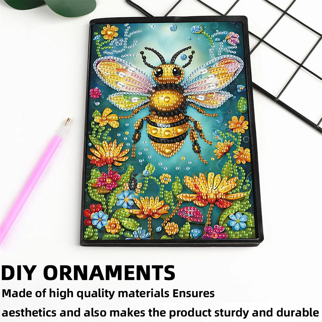 2pcs Bee Partial DIY 50 Pages A5 Diamond Painting Notebook for Study Drawing