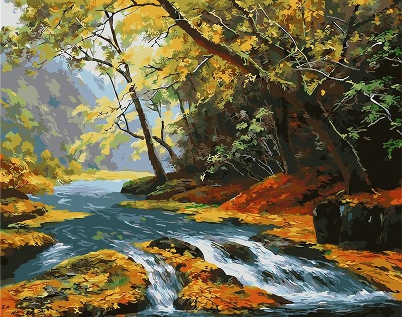 

Maple Leaf River – Paint By Numbers - 40*50CM, 501 Original