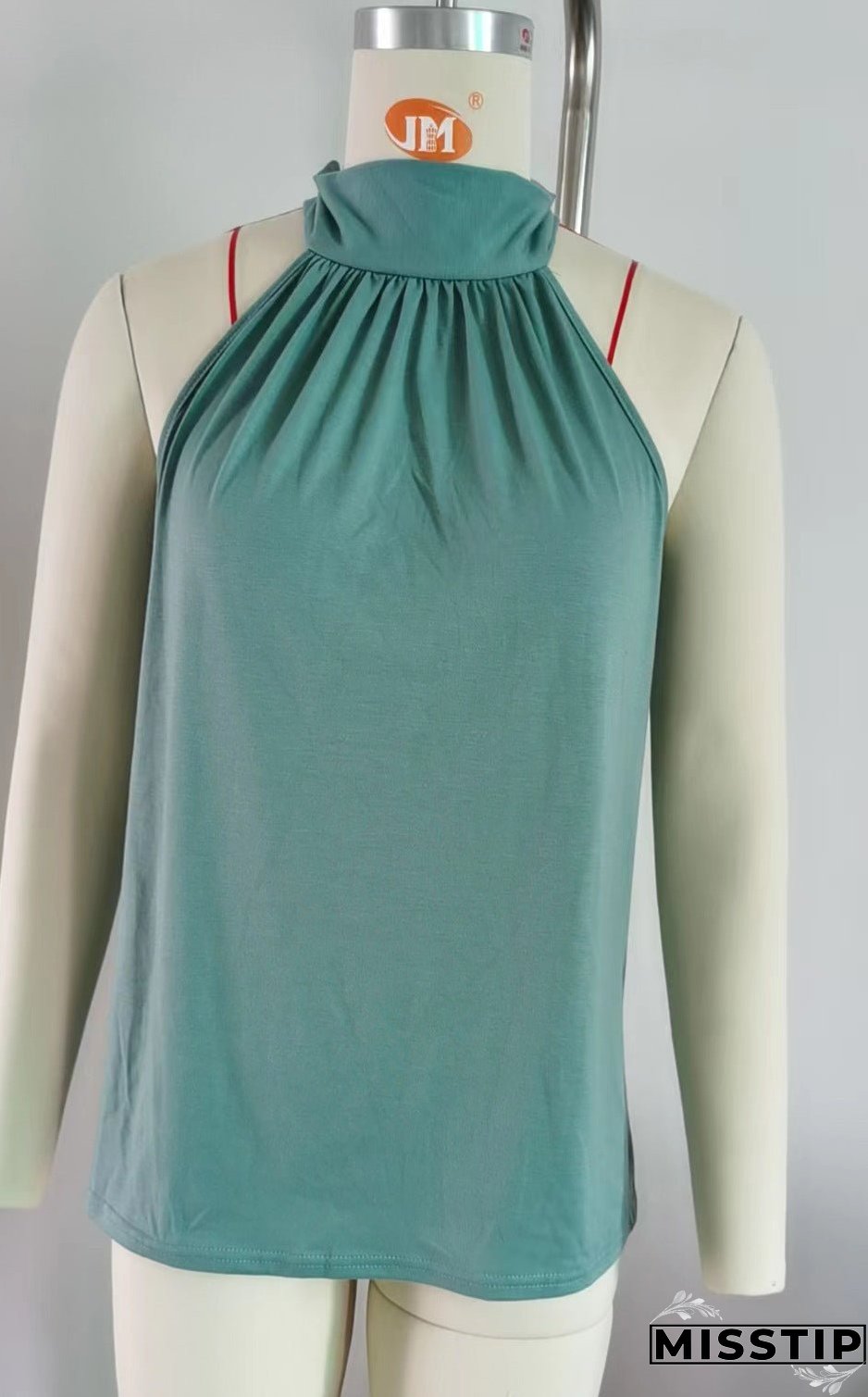 Women's Summer Pure Color Halter Lace-up For Blouses