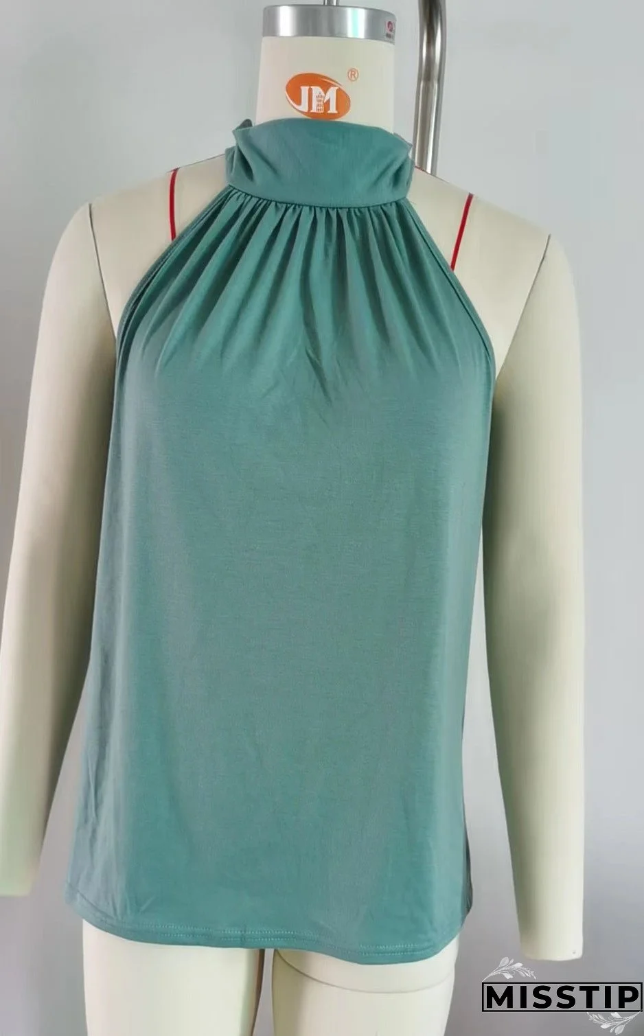 Women's Summer Pure Color Halter Lace-up For Blouses