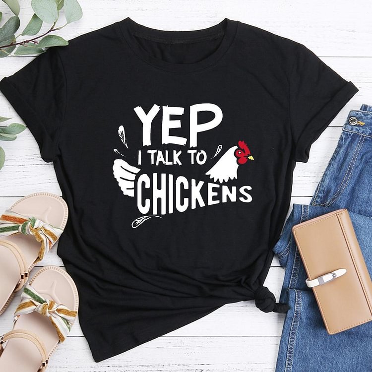ANB - Yep I Talk To Chickens Retro Tee-05051