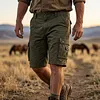 Cotton Blend Cargo Shorts for Men Lightweight Breathable Outdoor Summer Shorts with Multiple Pockets by Inlyline