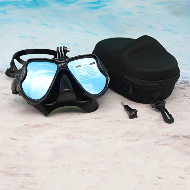 Large Frame Diving Mask Adjustable Snorkeling Mask For Underwater Activities With Camera Mount