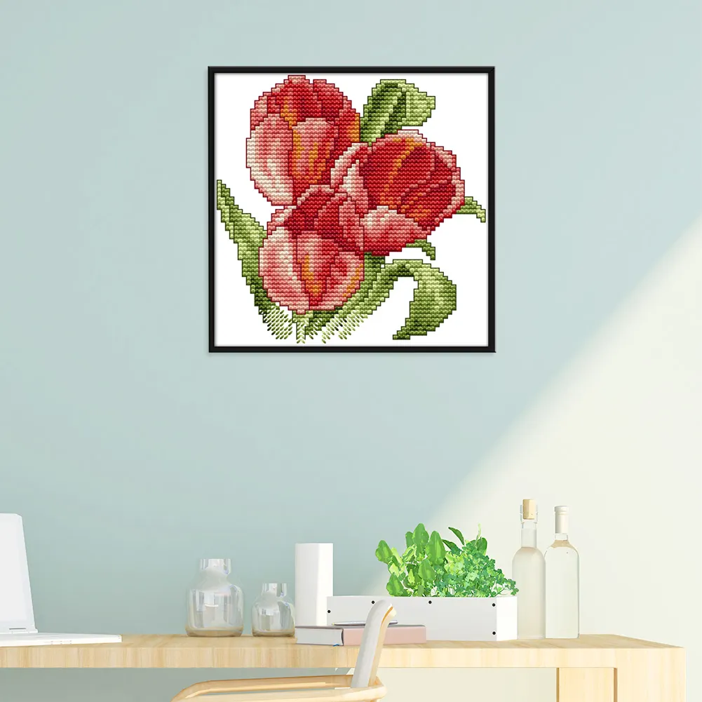 14ct Stamped Cross Stitch - Flower(17*17cm)