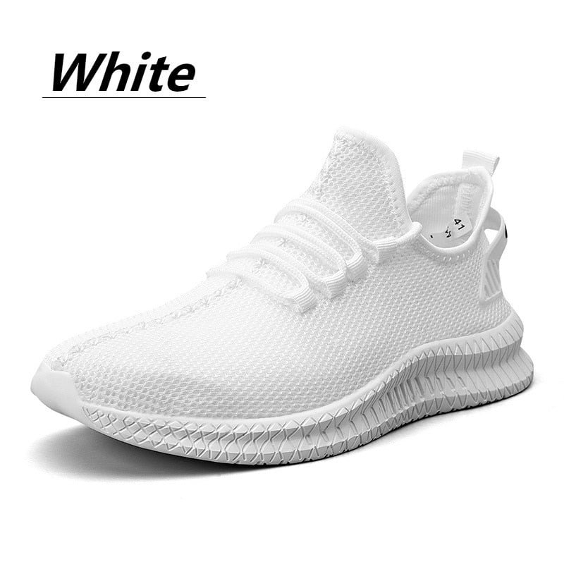 Mesh Men Shoes Breathable White Mens Sneakers Trendy Lace-Up Lightweight Black Walking Big Size Man Tenis Shoe Zapatillas Hombre