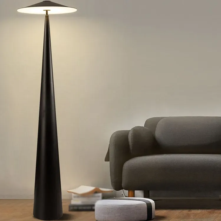 Salgado saucer shape, black floor lamp, 170CM long