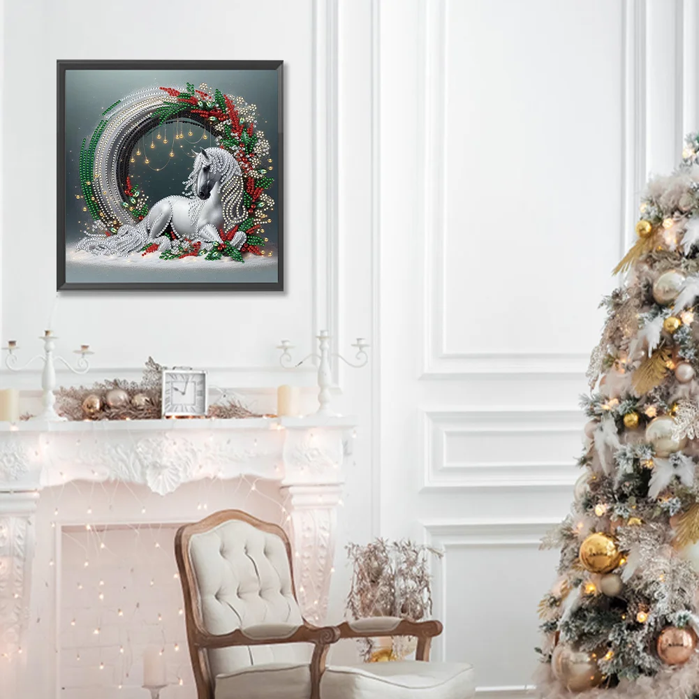 Diamond Painting - Partial Special Shaped Drill - Flower Horse(Canvas|30*30cm)