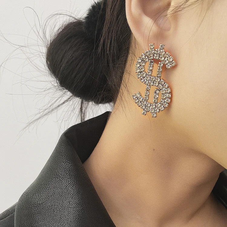 Dollar Rhinestone Earrings