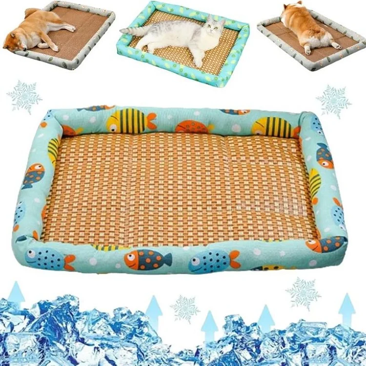 Breathable Rattan Cooling Pet Bed slivor