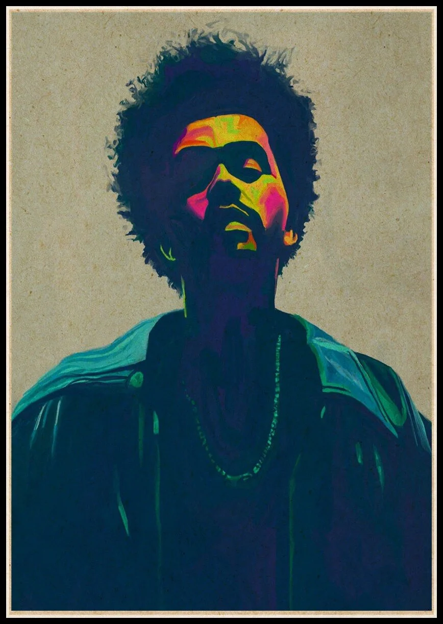 Athvotar Rapper Posters Hip Hop The Weeknd Wiken Potted Brother Quality Vintage Kraft Paper Painting Poster Living Room Wall Decor 703-1