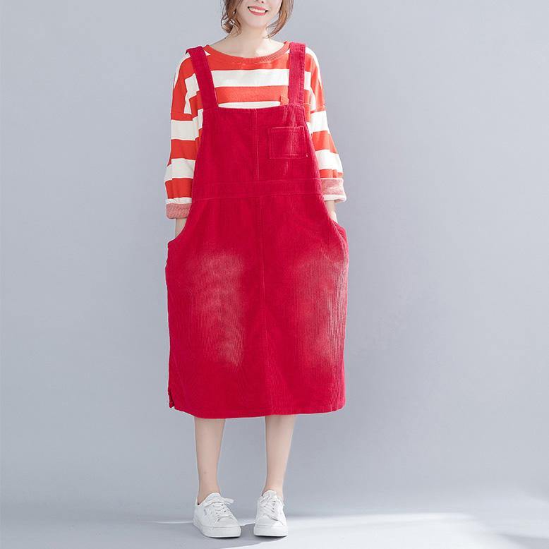 VCSHOES Sleeveless pockets quilting dresses Runway red daily Dress