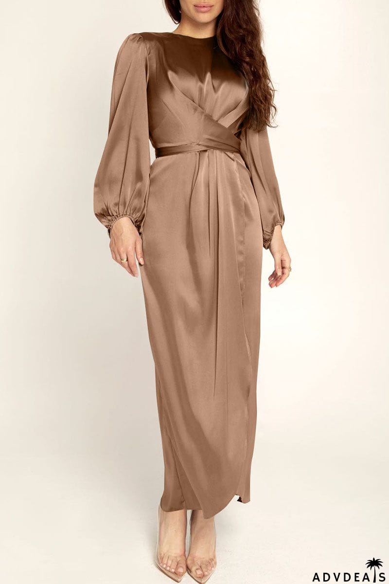 Fashion Celebrities Solid Patchwork O Neck A Line Dresses