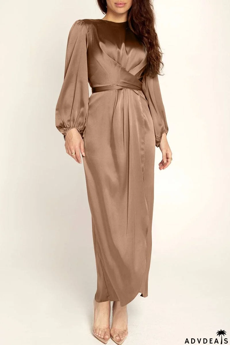 Fashion Celebrities Solid Patchwork O Neck A Line Dresses