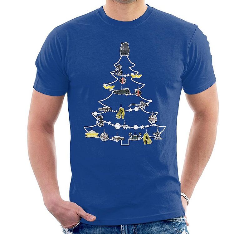 Aliens Christmas Tree Baubles Egg Star Men's T-Shirt