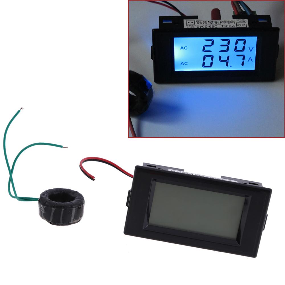 

Digital AC 300V 100A LCD Dual Panel Volt Amp Combo Meter +CT 110V 220V 240V, 501 Original