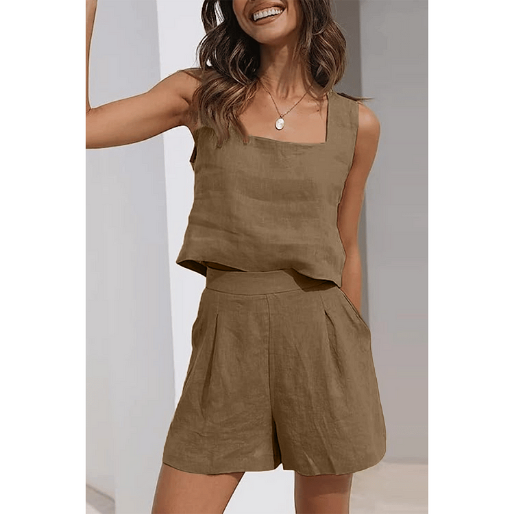 Women's Linen Shorts Set