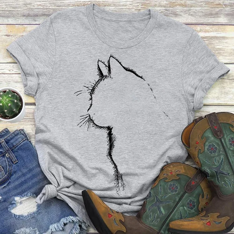 Cat Graphic T-shirt Tee - 01109-Annaletters