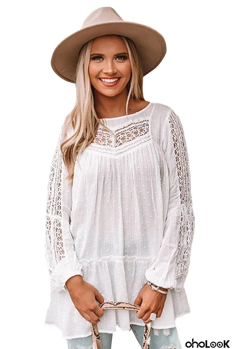 French Fling Lace Tunic Top