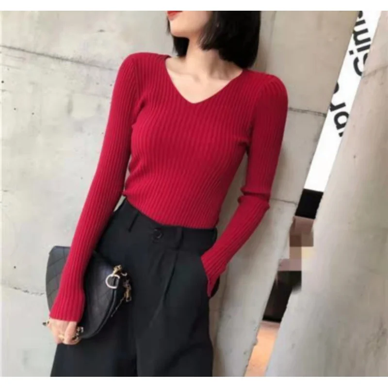 Uveng Uveng Long Sleeves Of The Jacket Lady With A Sweater In The Women's Autumn And Winter Blouse Multi-Colored Knitted Shirt