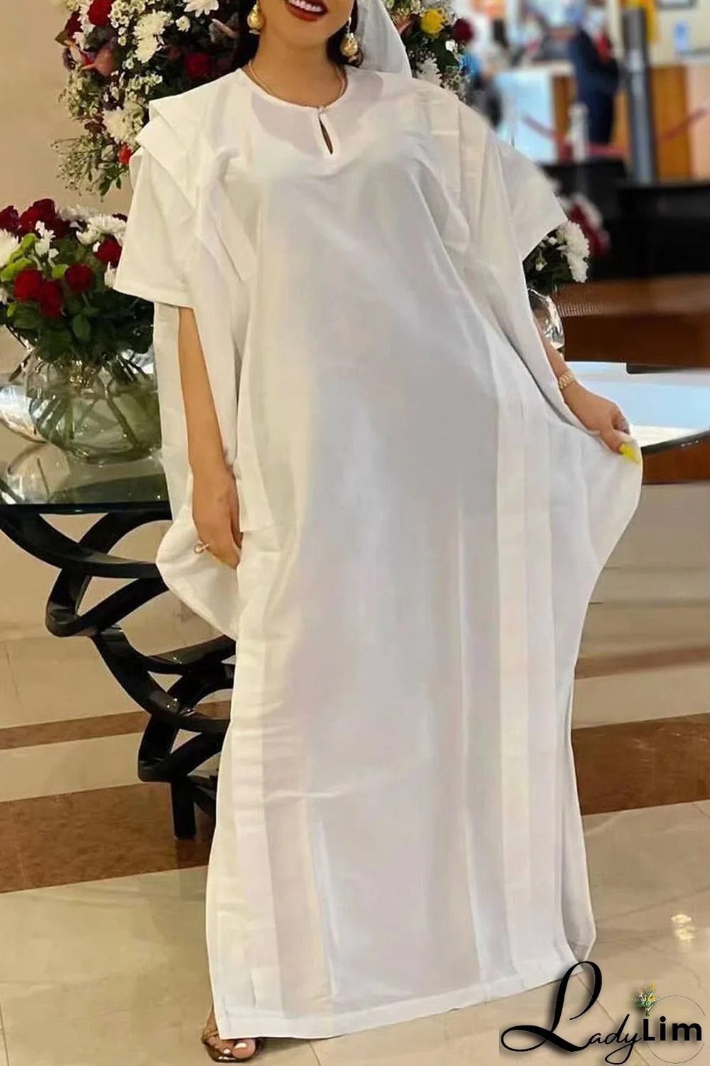 Pink Elegant Solid Patchwork Flounce O Neck Irregular Dress Dresses