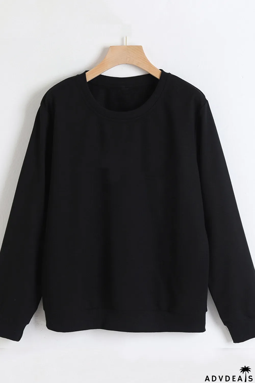 Blue Fashion Street Print Letter O Neck Tops