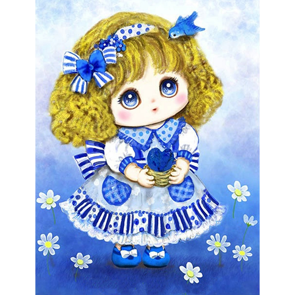 

30*40CM - Round Drill Diamond Painting - Cartoon Girl, 501 Original