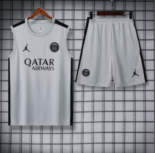 23/24 PSG Paris Saint Germain Grey Vest Training Kit Football Shirt Thai Quality