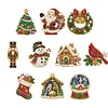 10PCS DIY Pearl Diamond Painting Christmas Fridge Magnets, Sparkling Rhinestone Refrigerator Magnet Craft Kit for Home Decor & Gifts