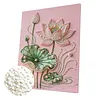 Pink Lotus DIY Perlen-Malset f&uuml;r Wanddekoration f&uuml;r Erwachsene 40x50 cm mit Rahmen