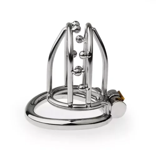 pornhint Pornhint NEW Chastity Cage Male Chastity Device Mini Lock Flat/Arc Rings Restraint Kit New