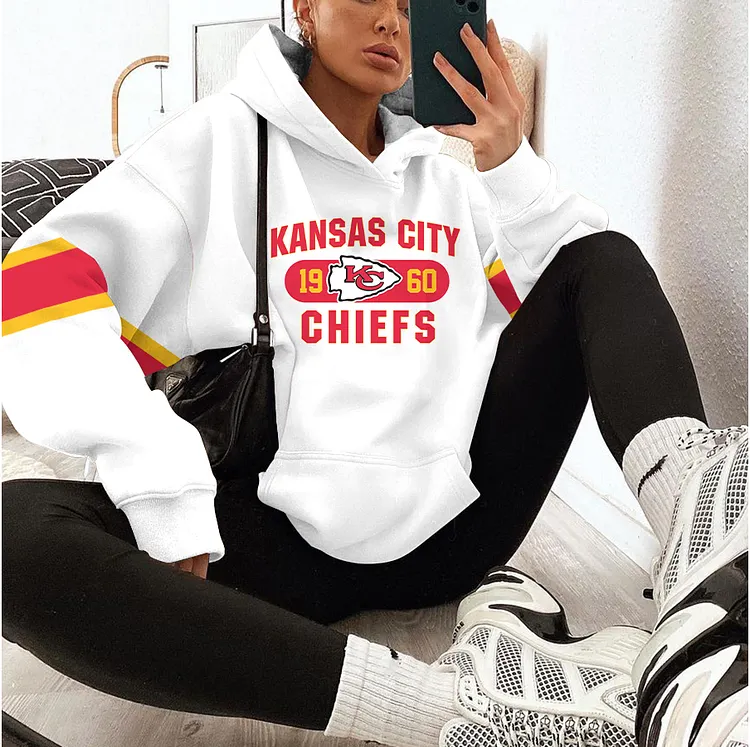 Kansas City Chiefs Printed Hooded Pocket Pullover Hoodie