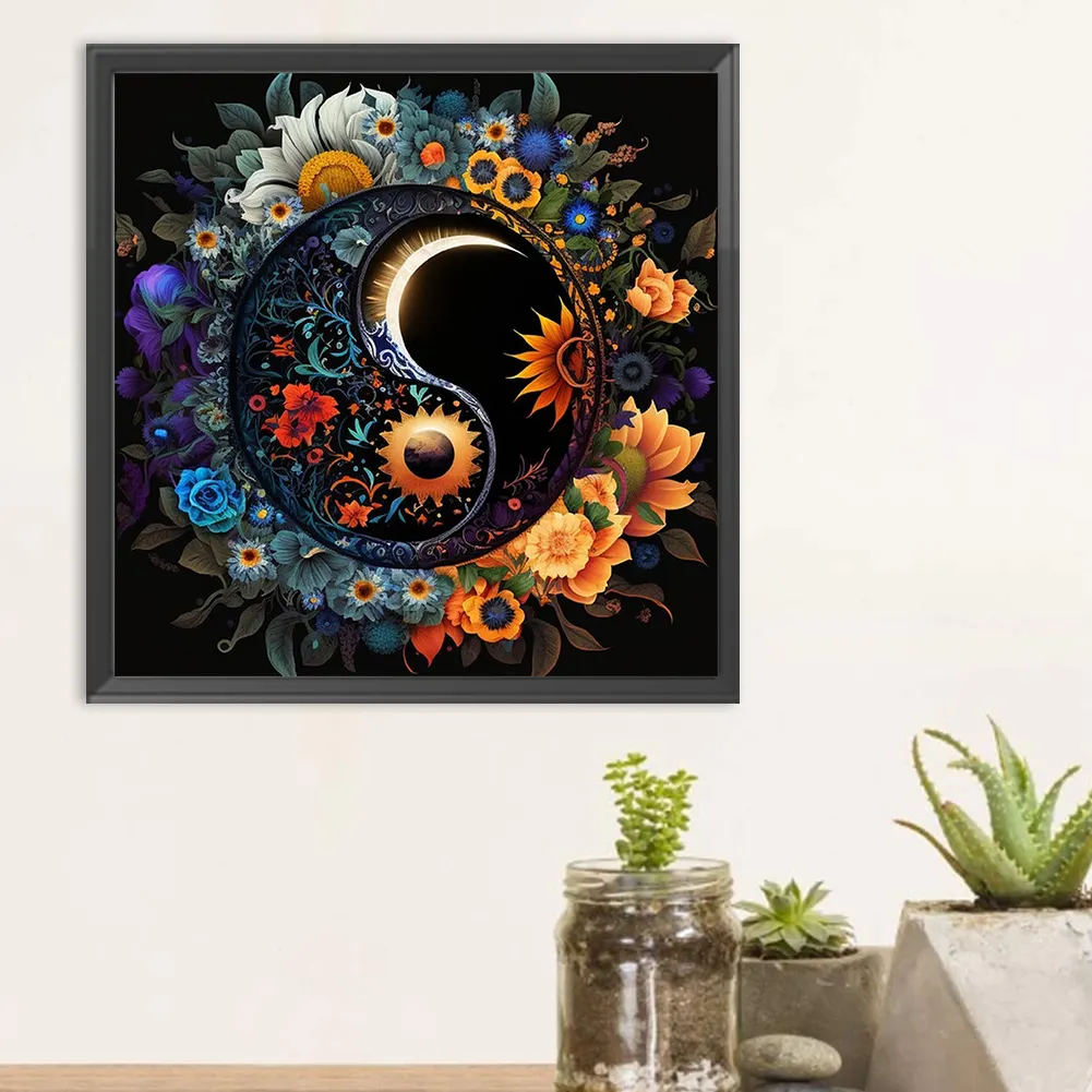 Diamond Painting - Full Round Drill - Tai Chi Diagram(Canvas|30*30cm)