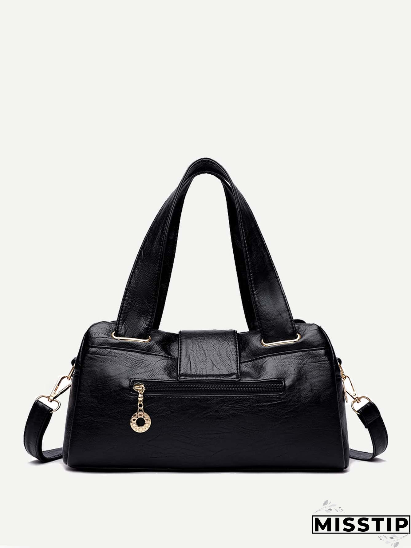 Minimalist Buckle Detail Satchel Bag
