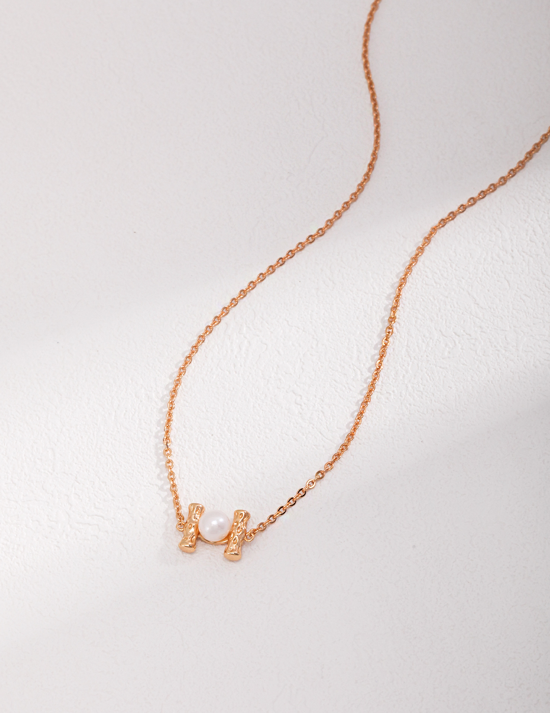Vintage Gold Pearl Bow Necklace