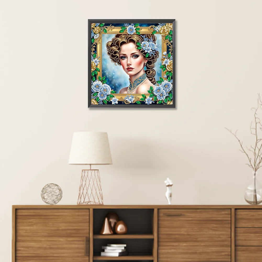 Diamond Painting - Partial Special Shaped Drill - Fashion Lady(Canvas|30*30cm)