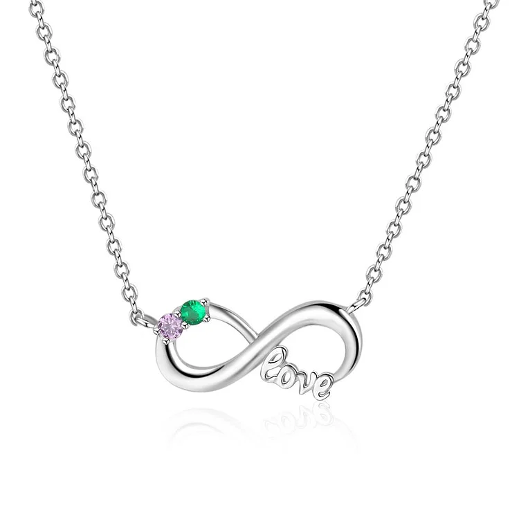 Infinity Mother Necklace 2 Stones Personalized Love Pendant Necklace