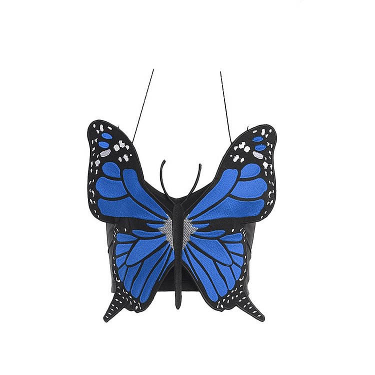 Sexy Butterfly Design Lace Up Vest Crop Top - Modakawa Modakawa