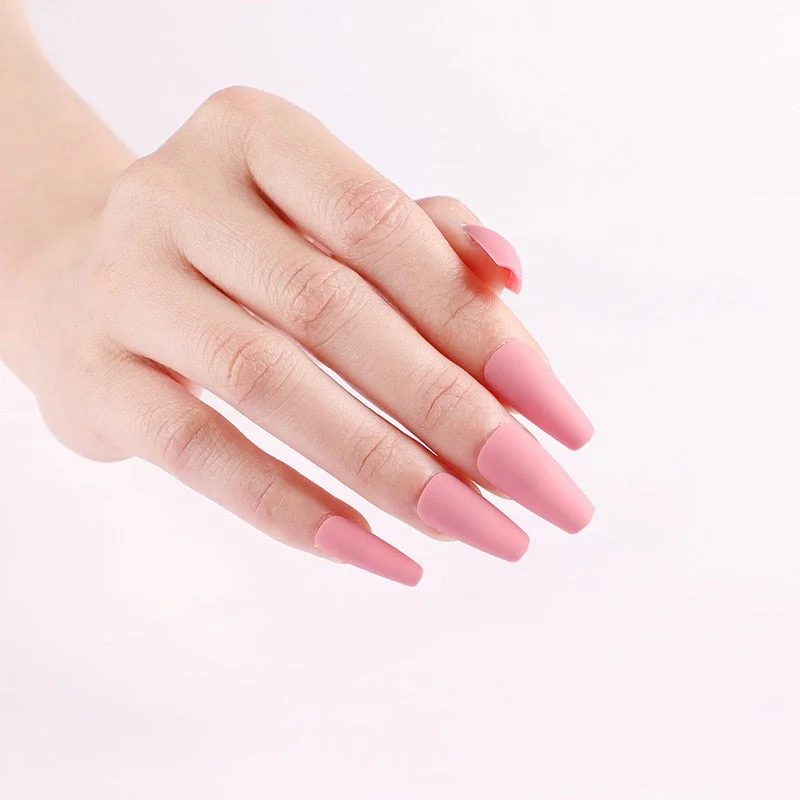 24pcs Long Sensual False Nail White Red Blue Fake Nail Extension Press On Nails Sharon Ladies Removable Decoration Nail Art-Nail Inspo